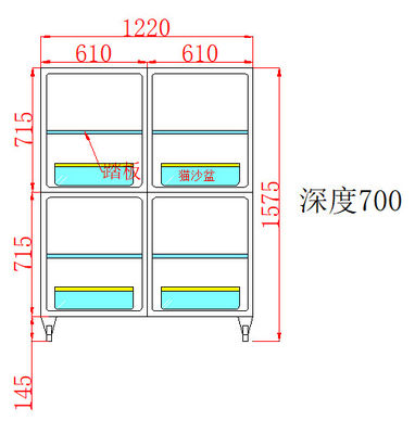 수술용 스테인레스강 애완견 새장 박스 알루미늄 새장